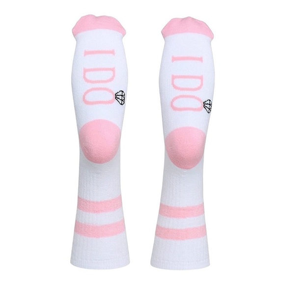 Sock Talk Accessories - Sock Talk Women's 'I Do' Pink Crew Socks, Shoe Size 4-10 NEW